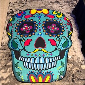 Colorful Sugar Skull beach blanket